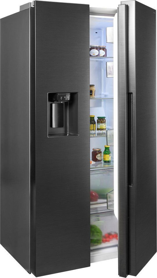 Samsung Side-by-Side RS70F66KBFEF, 178 cm hoch, 91,2 cm breit, Eis- und Wassersp