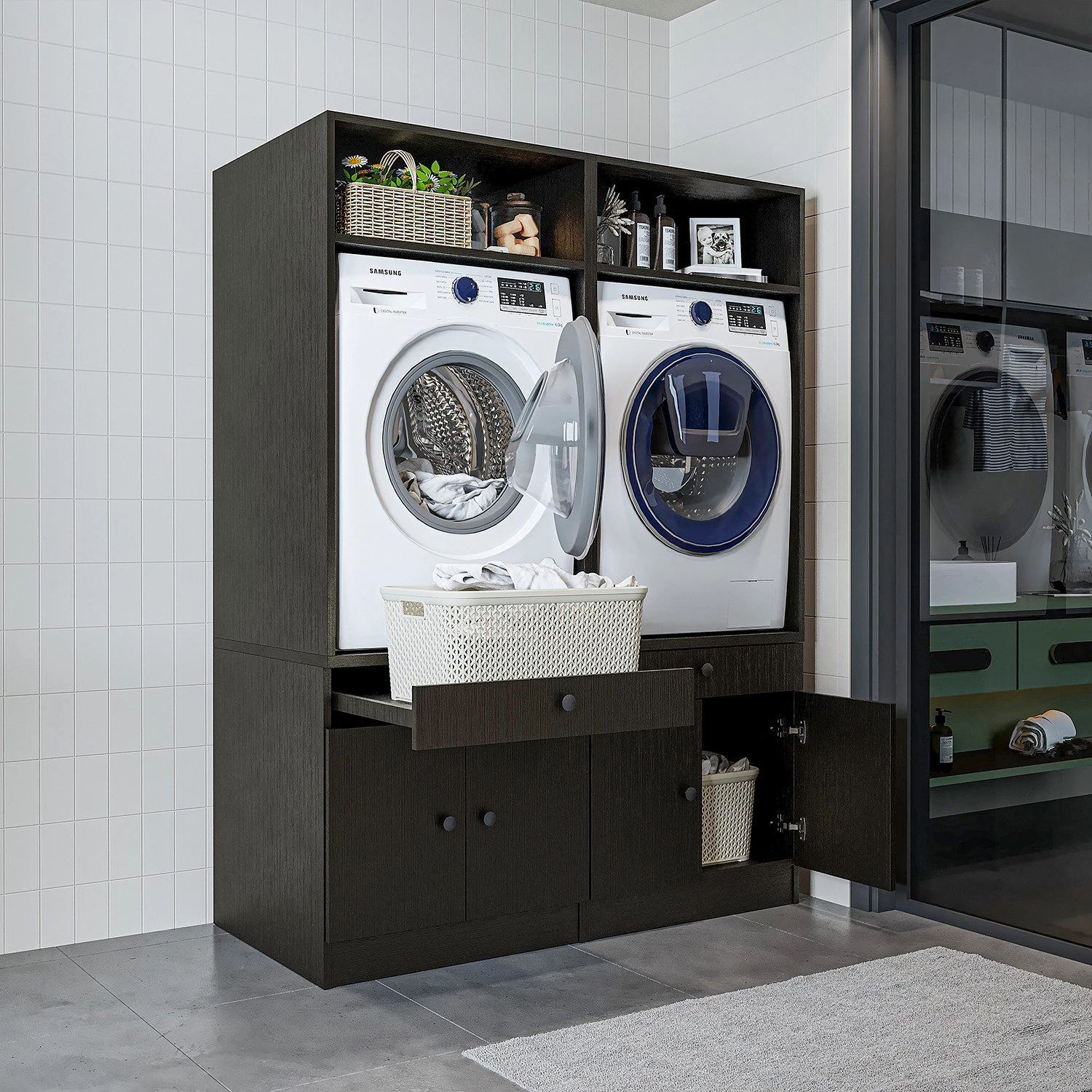 ROOMART Waschmaschinenumbauschrank Waschmaschinenschrank Trocknerschrank Waschturm ... mehr