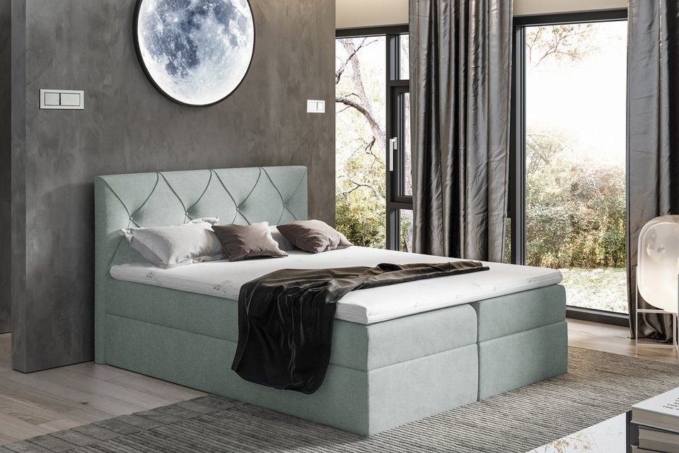 99rooms Boxspringbett Arian (Schlafzimmerbett, Bett), mit Bonellfederkern Matrat