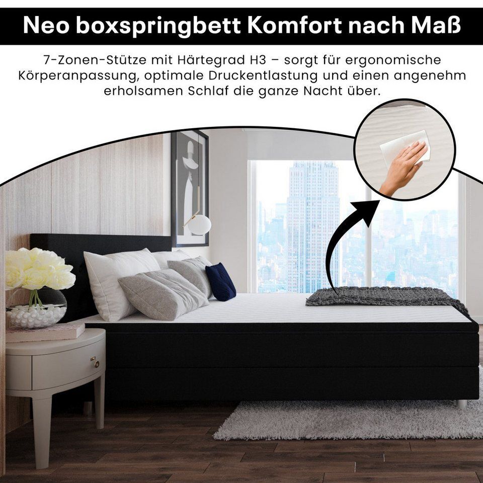 Best for Home Boxbett Neo Sawana Bonellfederkernmatratze mit 5 cm Topper (90x200