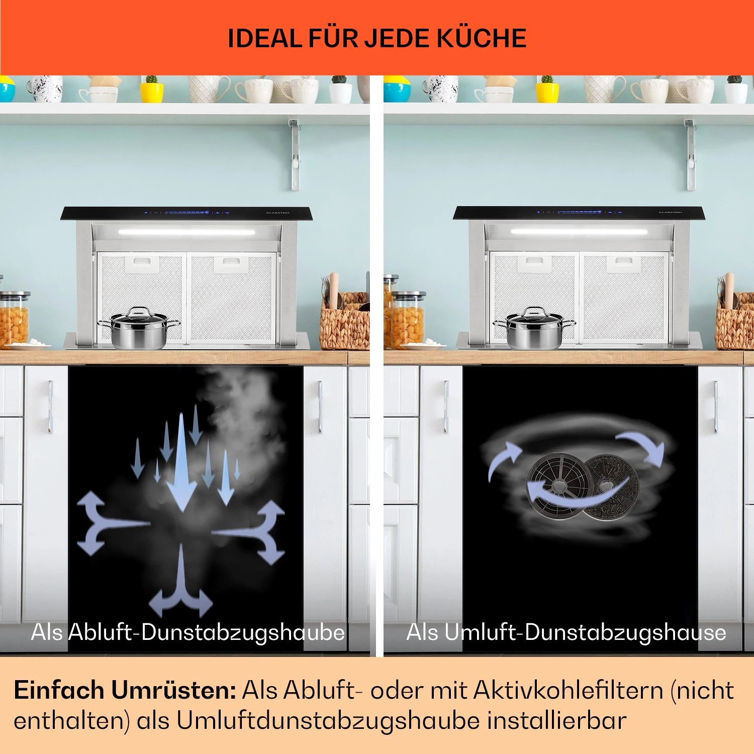 Klarstein Deckenhaube Royal Flush Eco Serie CGCH3-Royal-FlushEco Royal Flush Eco