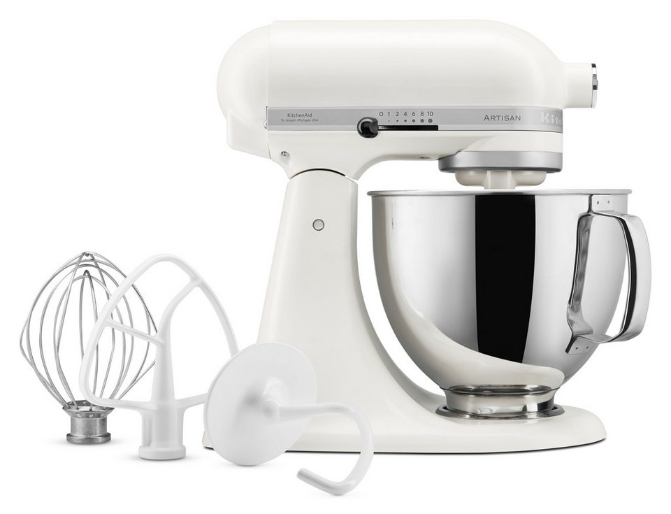 KitchenAid Küchenmaschine 5KSM125EPL+5KSM5GB+5KSMFGCA, 300 W, 4,8 l Schüssel, Se