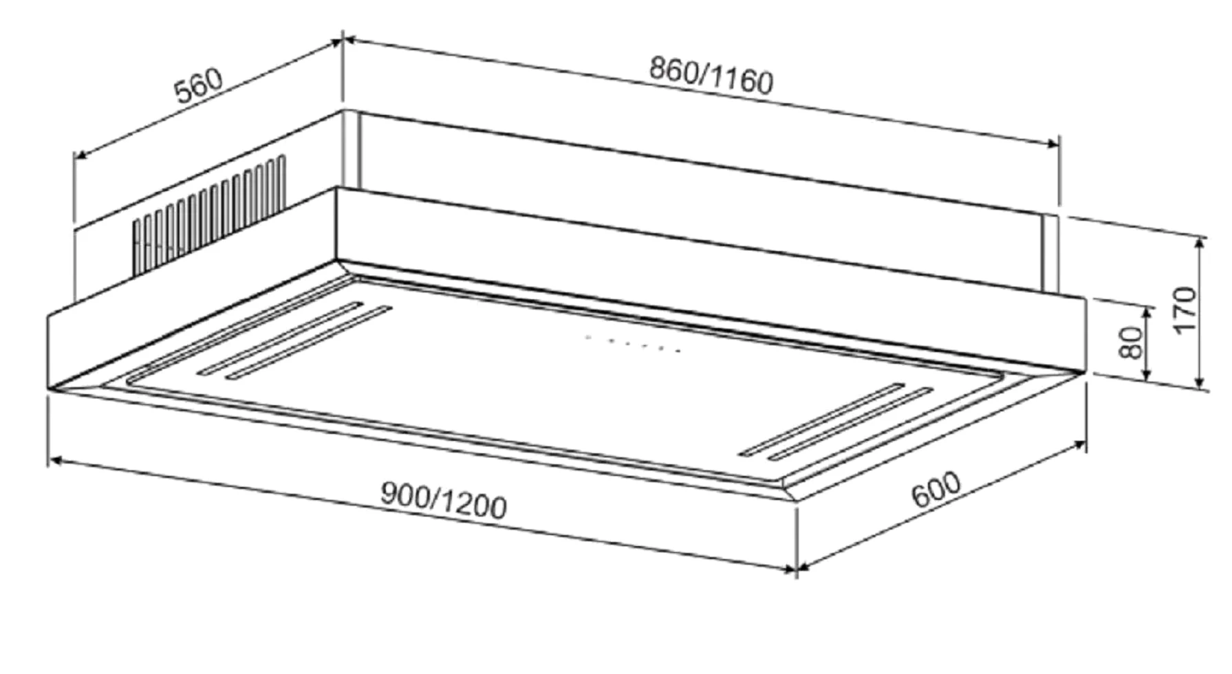 GURARI Deckenhaube GCH C 343 120 BL PRIME+Kohlefilter GCH C 343 120 BL PRIME+Kohlefilter