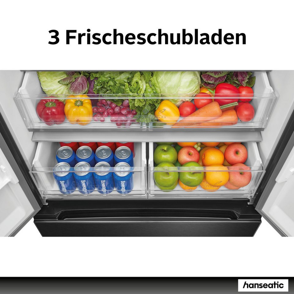 Hanseatic French Door HFD18983CWDI, 190 cm hoch, 83 cm breit, Wasserspender mit