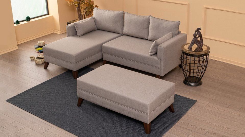 Myhomelando Ecksofa Bella, Schlaffunktion durch Hocker