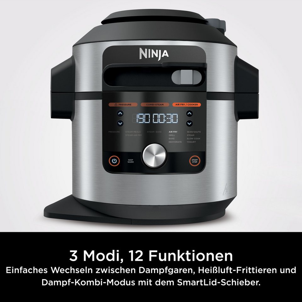 NINJA Multikocher Foodi MAX 12-in-1 SmartLid Multikocher OL650EU, 1760 W, 7,5 l