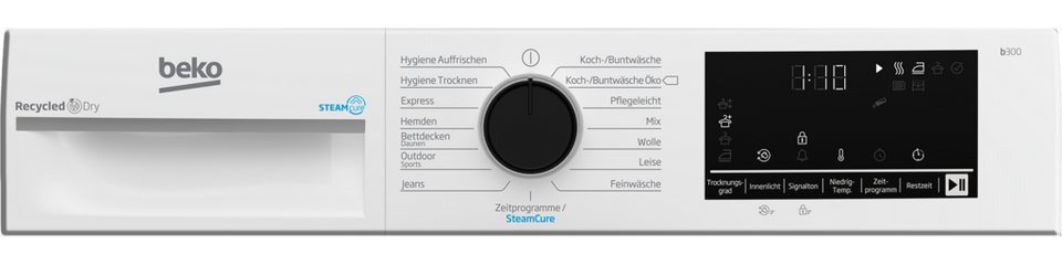 BEKO Wärmepumpentrockner B3T3249S, Silent Programm, Schontrommel