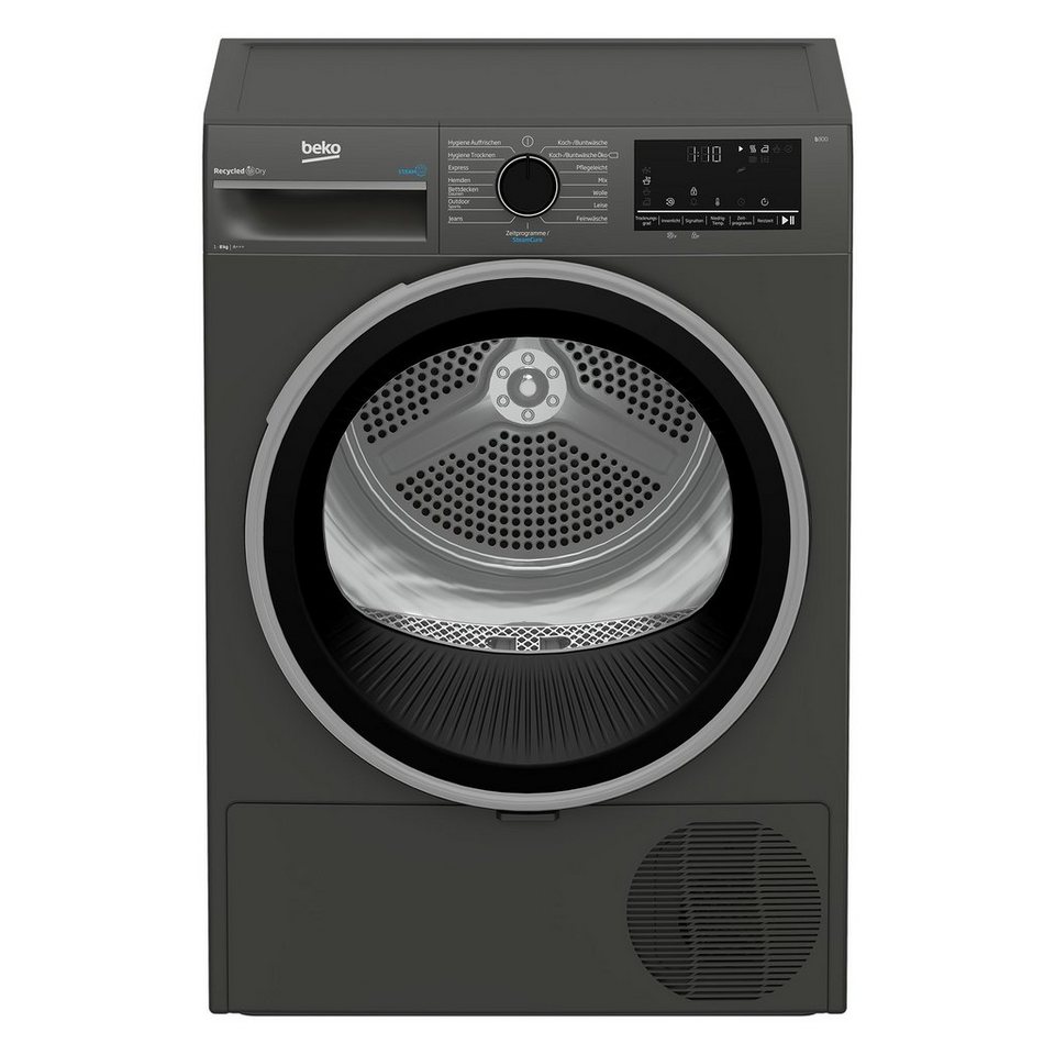 BEKO Wärmepumpentrockner Manhattan Gray B3T22491M, Dampffunktion, Silent-Program