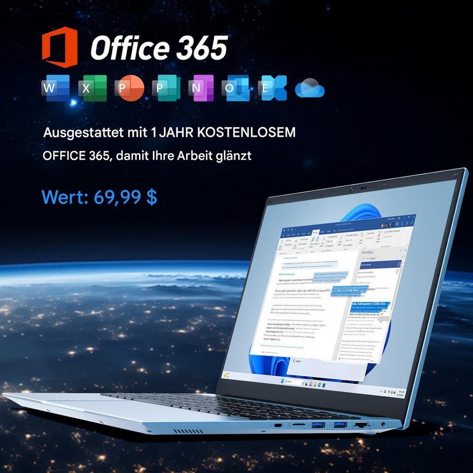 MENGHU 15,6" FHD 180° Business Laptop 16GB RAM 1TB SSD WiFi 6 Windows 11 PRO Not