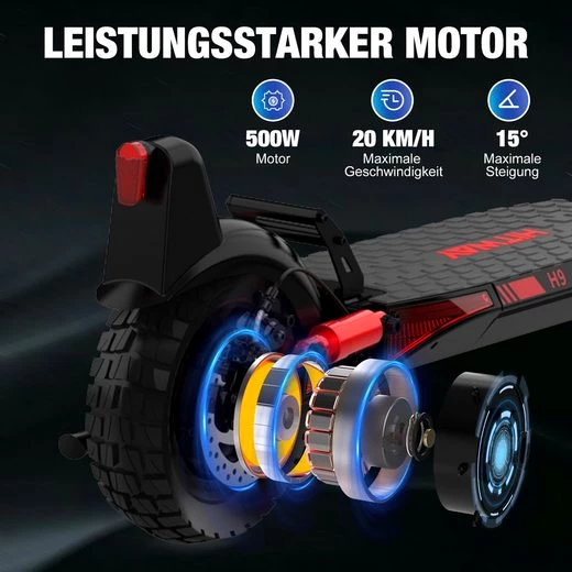 HITWAY E-Scooter 10&quot;Elektroroller mit Straßenzulassung15,6/20,8/27Ah Akku 70-110km, 500,00 W