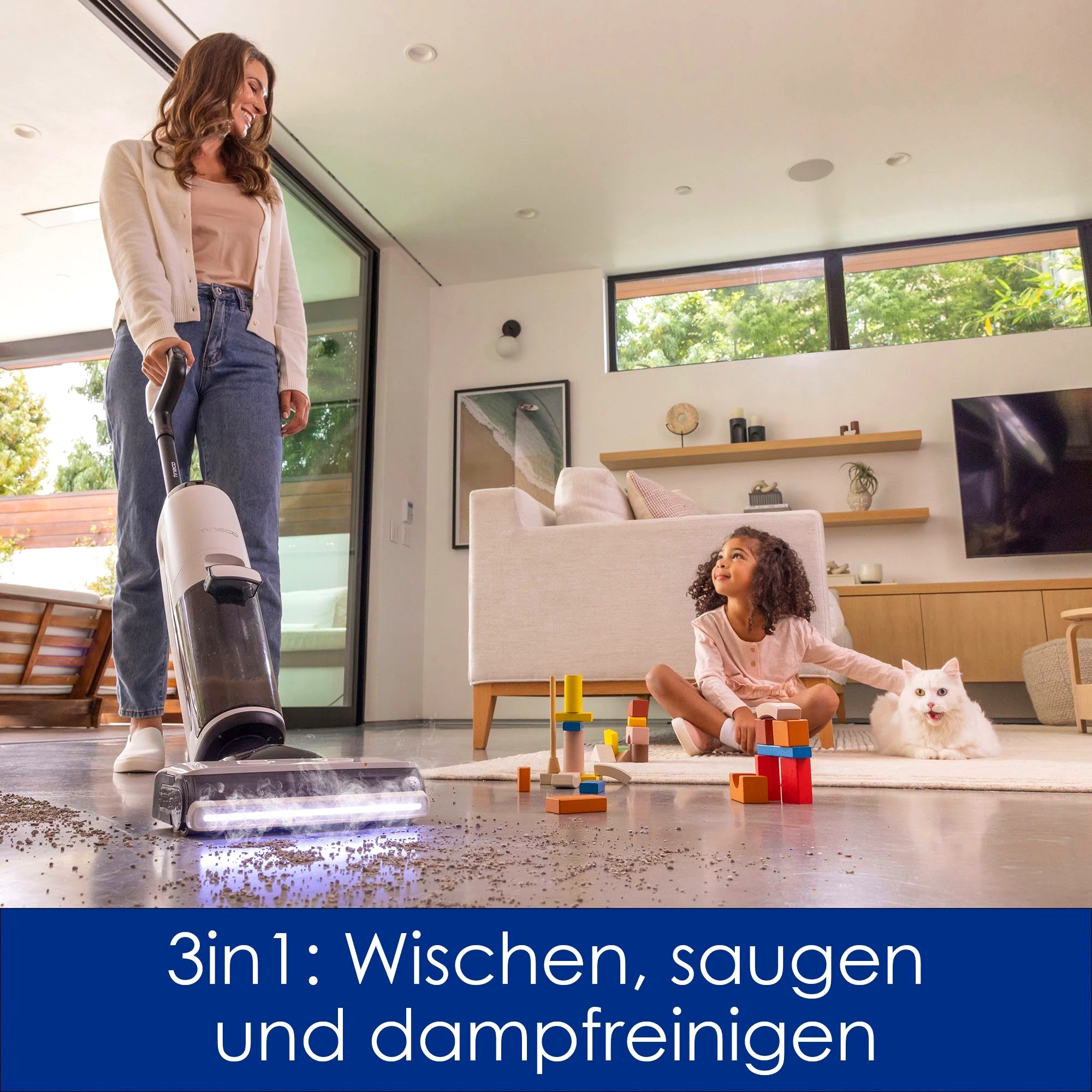 Tineco Nass-Trocken-Akkusauger Floor One S7 Steam Plus Nass-Trockensauger mit Dampfreinigung