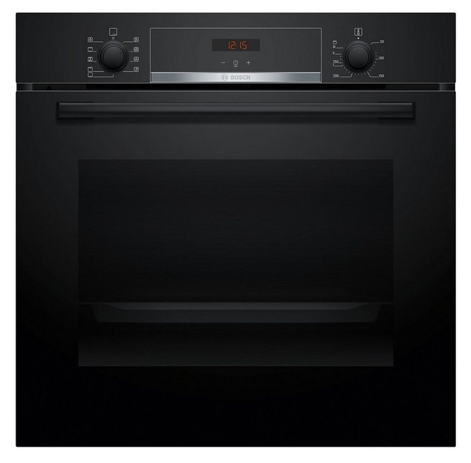 BOSCH Elektro-Herd-Set Bosch Autark Schwarz Backofen 3D Heißluft +Glaskeramik Ko