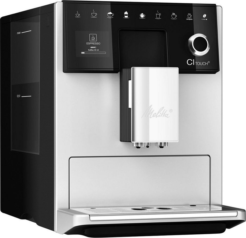 Melitta Kaffeevollautomat CI Touch® F630-111, silber, 10 Kaffeerezepte, 2-Kammer