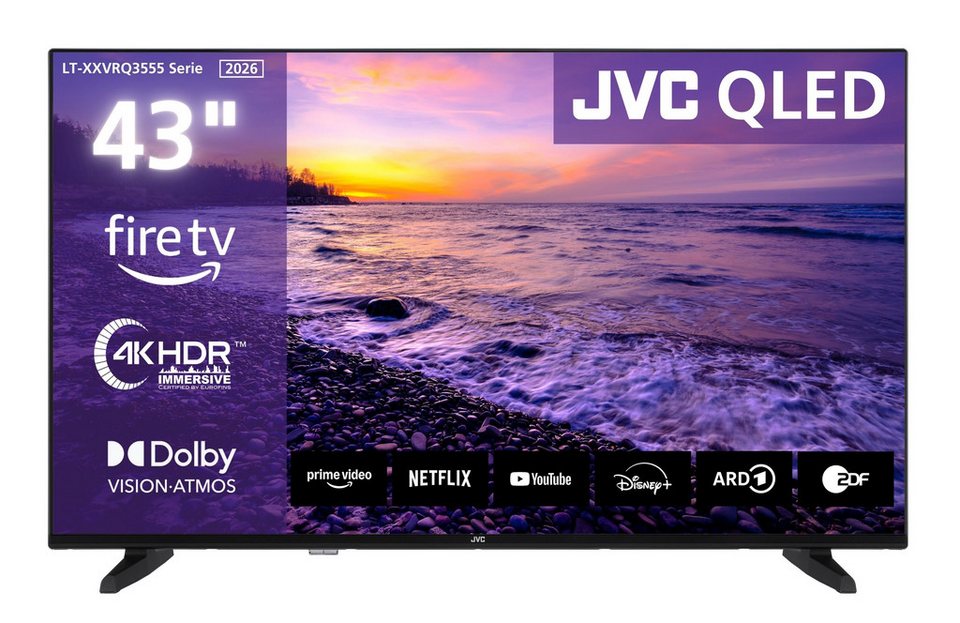 JVC LT-43VRQ3555 QLED-Fernseher (108 cm/43 Zoll, 4K Ultra HD, Fire TV, Fire TV /