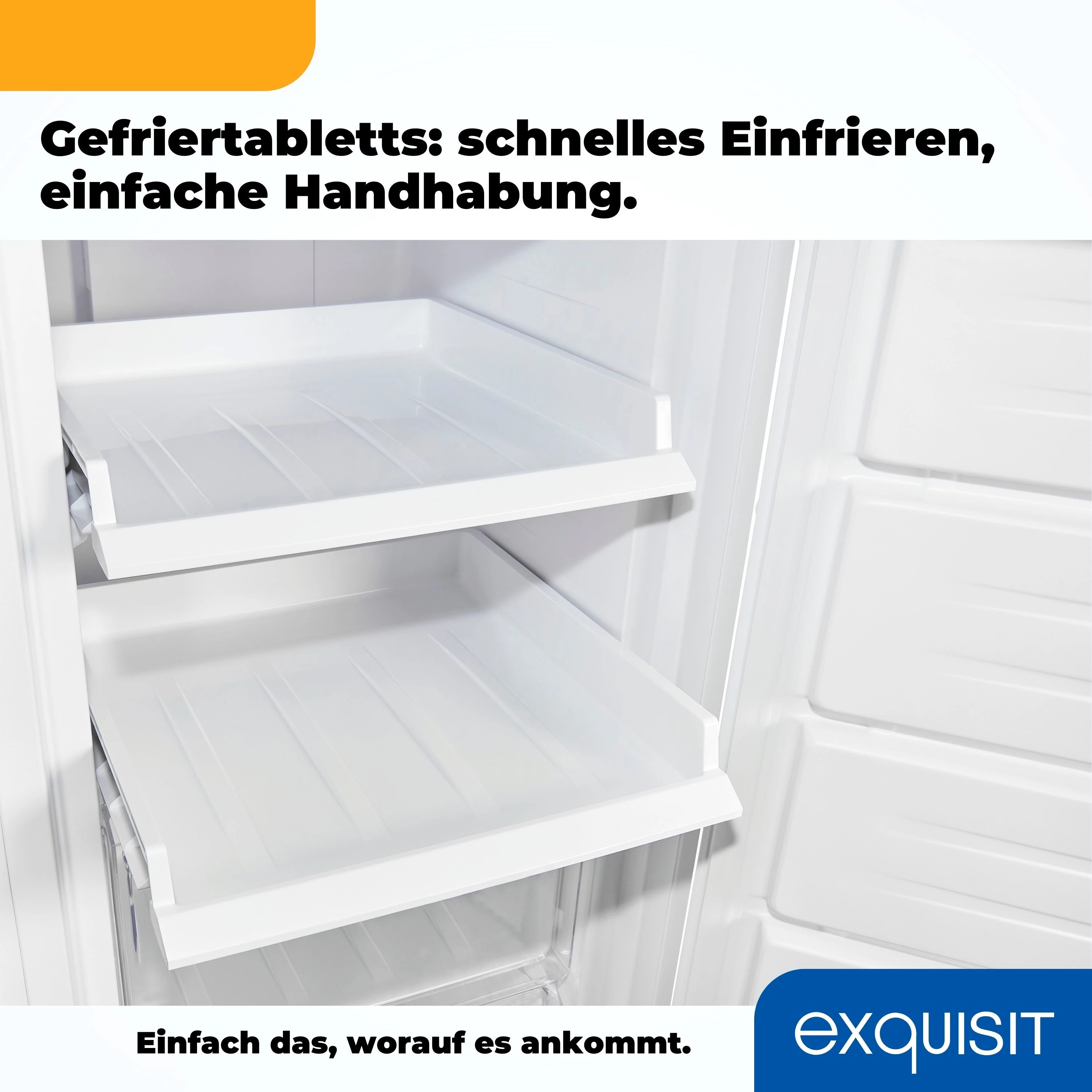 exquisit Gefrierschrank GS231-NF-H-040C weiss, 143 cm hoch, 54 cm breit, NoFrost