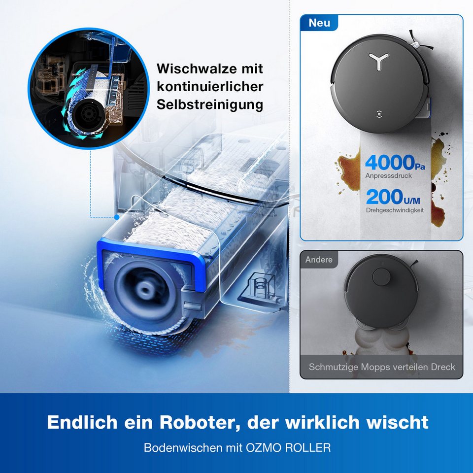 ECOVACS Saugroboter mit Wischfunktion, ECOVACS DEEBOT X8 OMNI, 18.000 Pa, OMNI-S