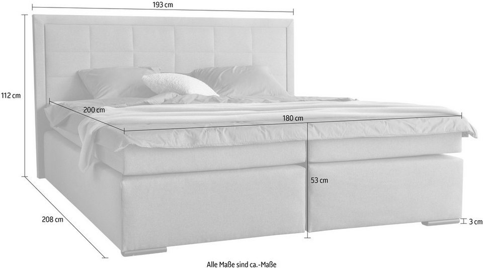 COLLECTION AB Boxspringbett 30 Jahre Jubiläums-Modell Athena, in H2,H3 & H4, wah