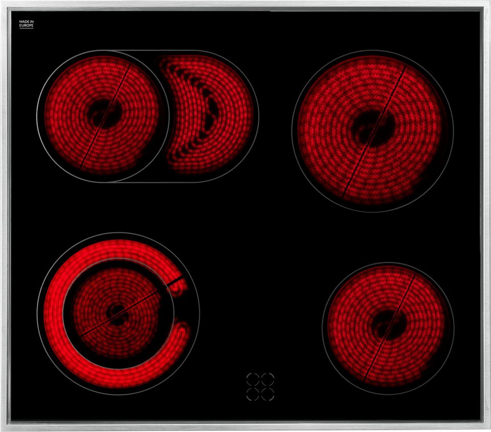 Amica Elektro-Herd-Set EHC 12921 SM, mit Backauszug, Komfortables Kochen und Bac