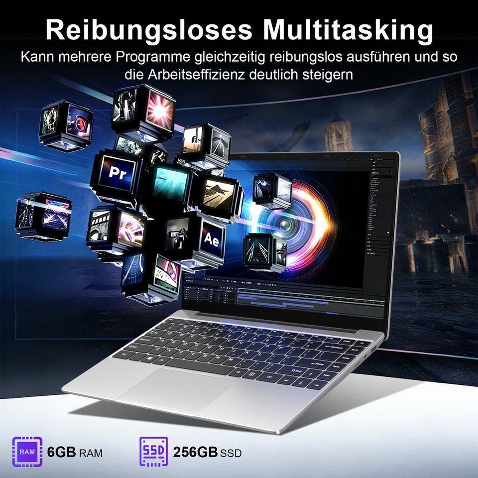 bvate B5/B8 Laptop, 14 Zoll, N4020, 6GB/8GB RAM, 256GB SSD Notebook Notebook (35