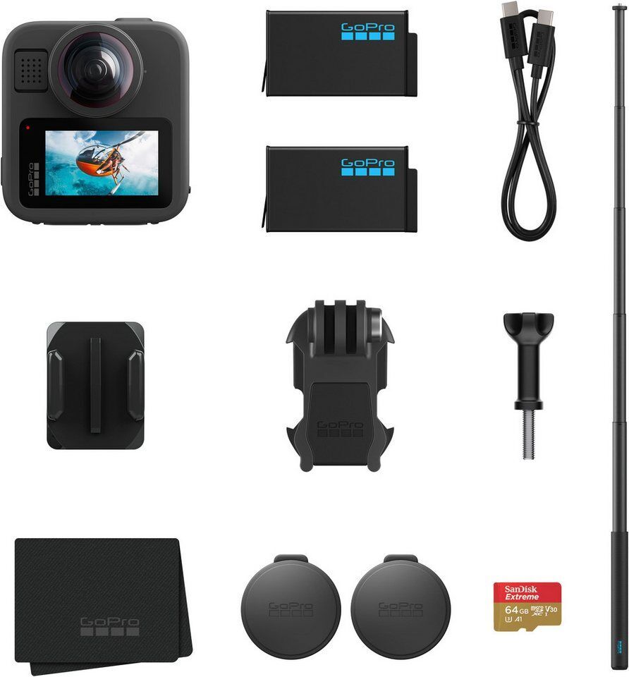 GoPro MAX2 Accessory Hard Bundle 360°-Kamera (8K, Bluetooth, WLAN (Wi-Fi)