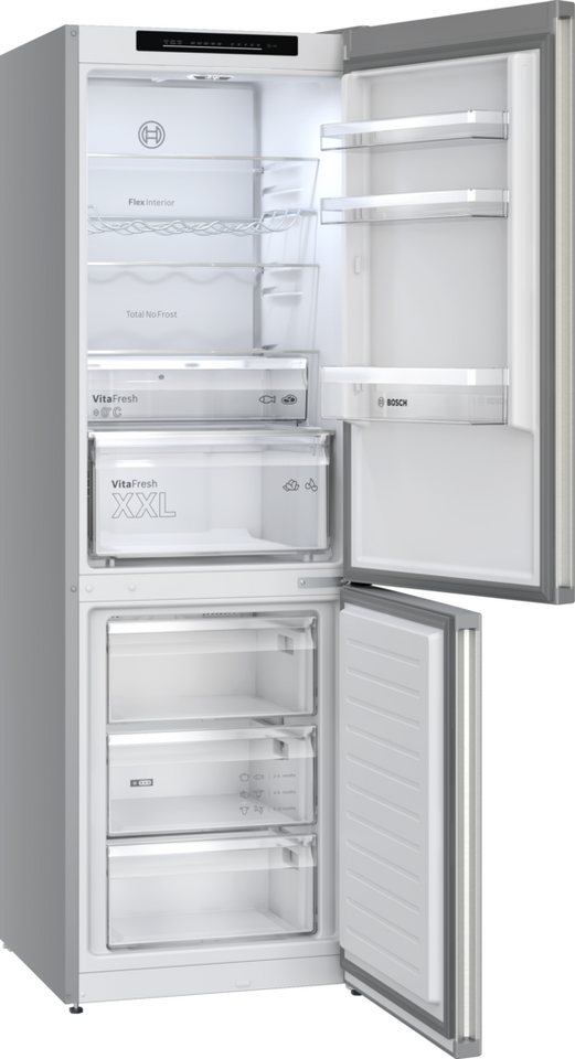 BOSCH Kühl-/Gefrierkombination Serie 4 KGN362LAF, 186 cm hoch, 60 cm breit