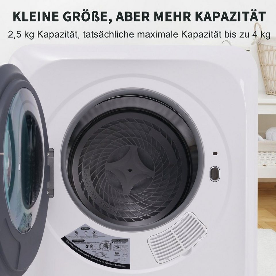 Merax Ablufttrockner mit UV-Sterilisation und LED-Display, mini-Wäschetrockner f