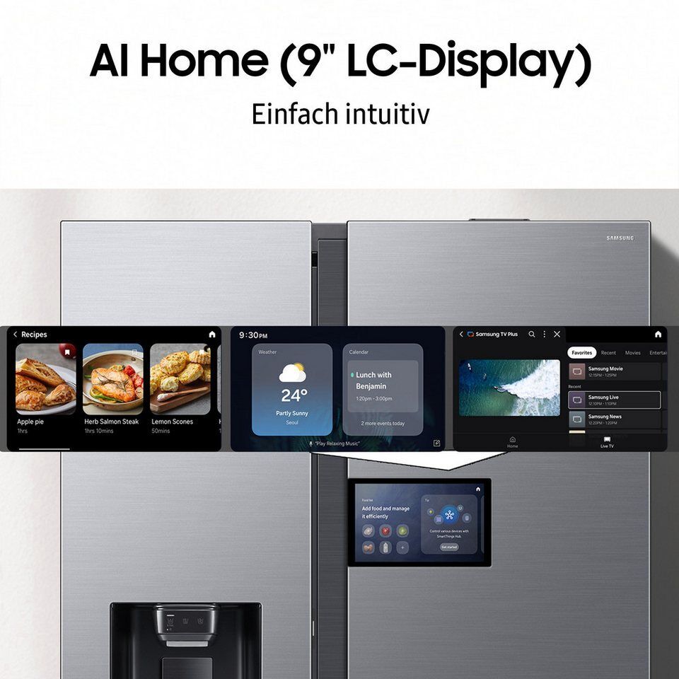 Samsung Side-by-Side RS94F RS90F65EDT, 178,4 cm hoch, 91,2 cm breit, Separate Te