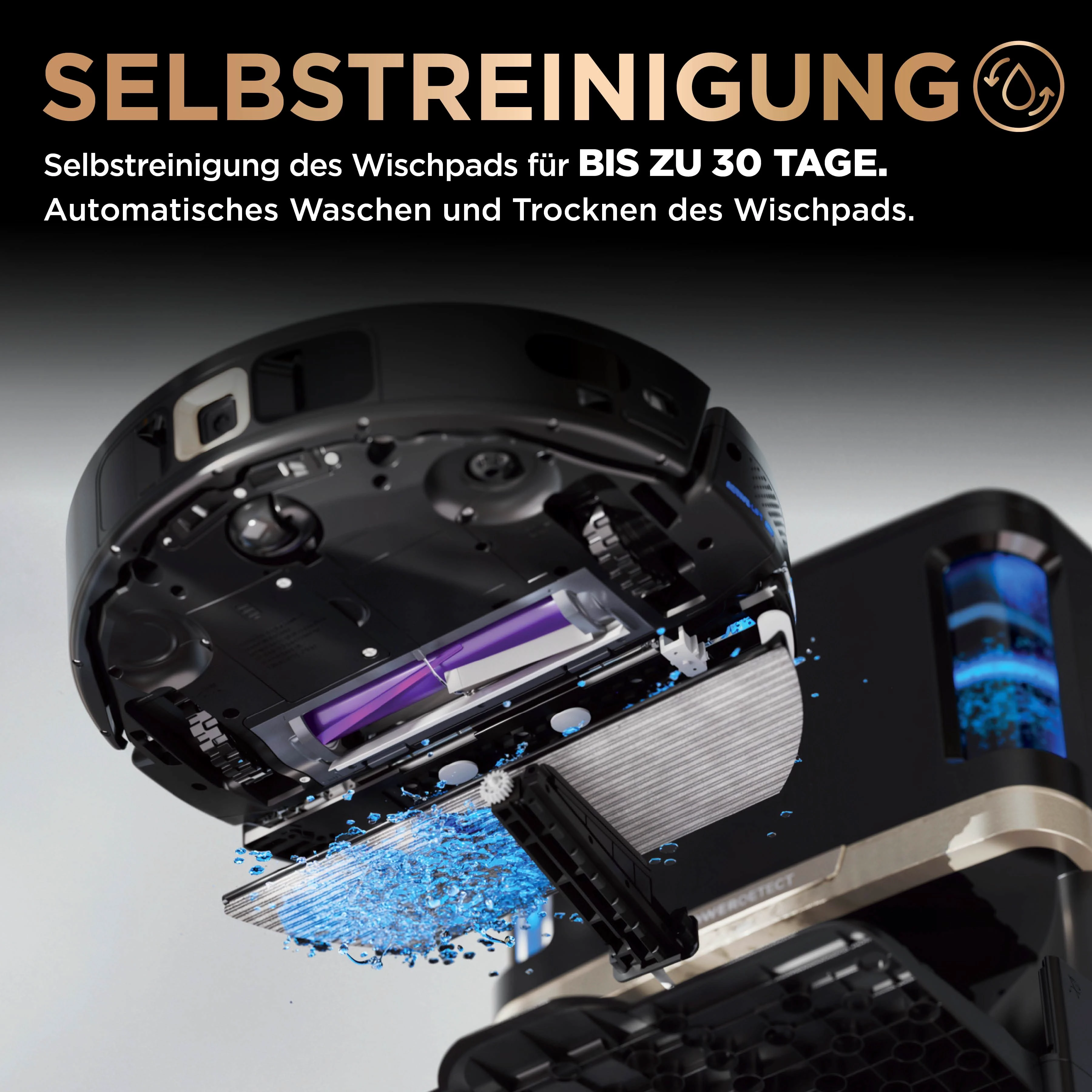 Shark Nass-Trocken-Saugroboter PowerDetect NeverTouch Pro2-in-1 Saug- und Wischroboter RV2800ZEEU