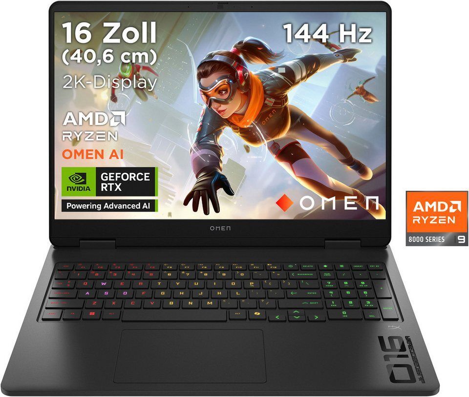 HP OMEN 16-ap0286ng Gaming-Notebook (40,64 cm/16 Zoll, AMD Ryzen 9 8940HX, GeFor