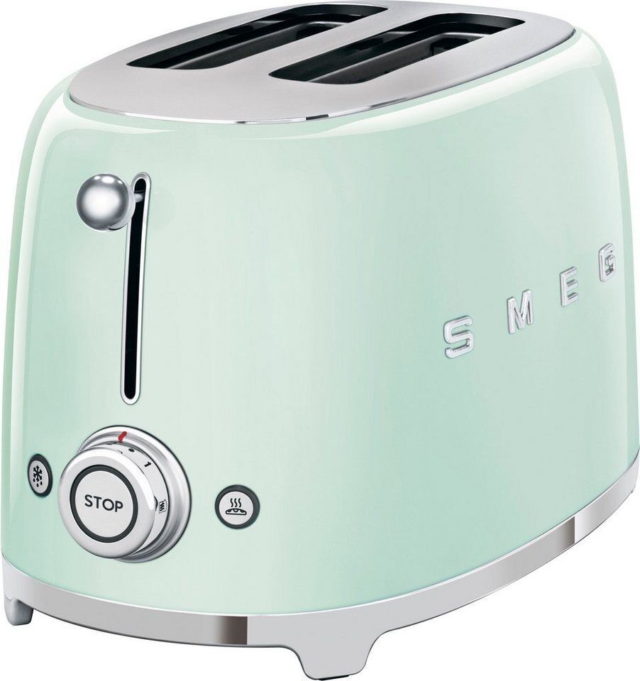 Smeg Toaster TSF01PGEU, 2 kurze Schlitze, für 2 Scheiben, 950 W