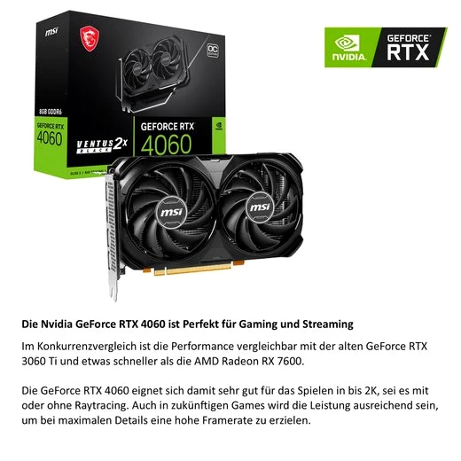 Meinpc AMD Ryzen 7 mit GeForce RTX 4060 Gaming-PC