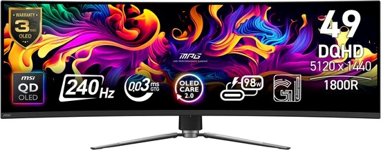 MSI MPG 491CQPX QD-OLED Curved-Gaming-Monitor
