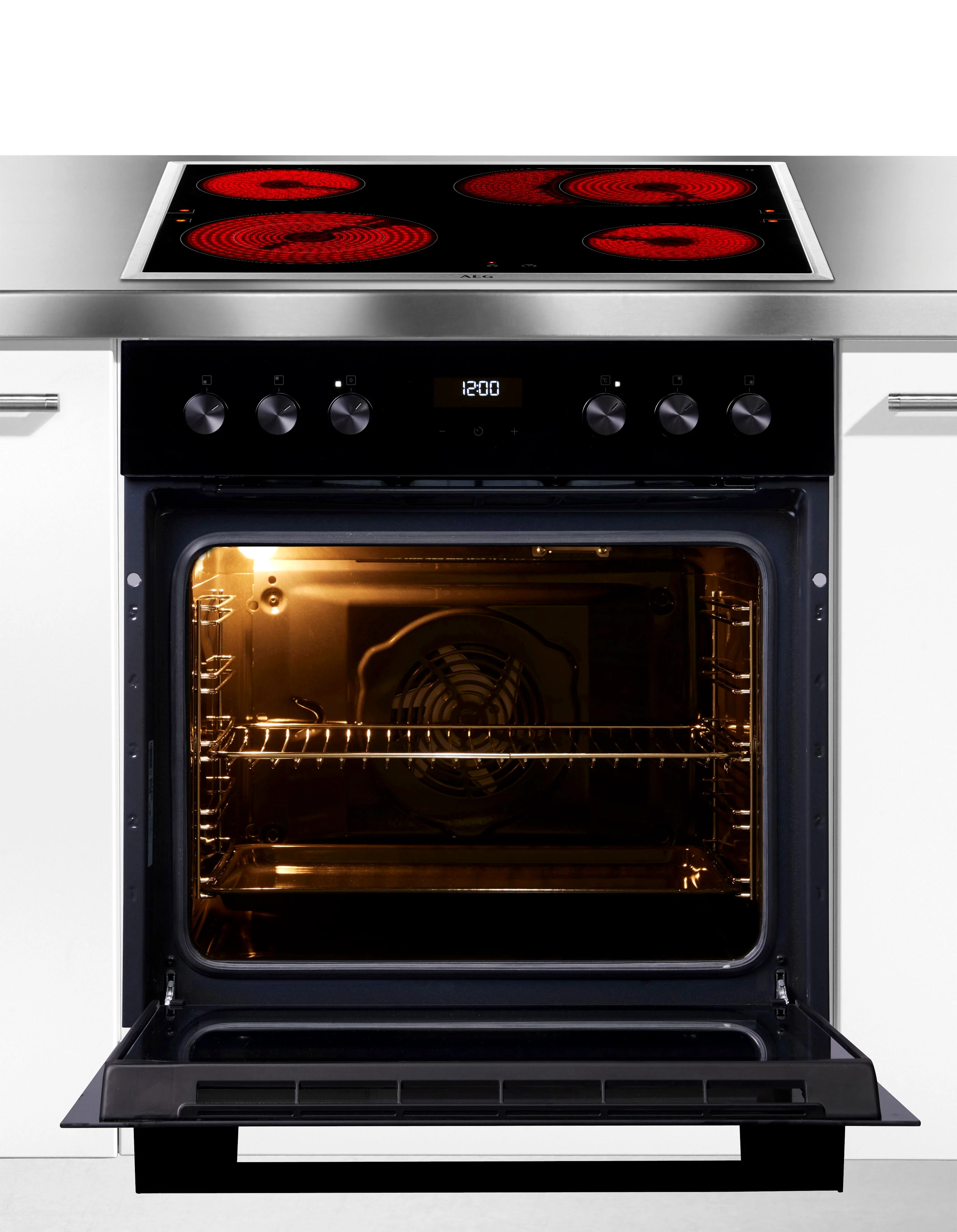AEG Elektro-Herd-Set Serie 5000 HH24HSB, Aqua Clean, Multilevel Cooking