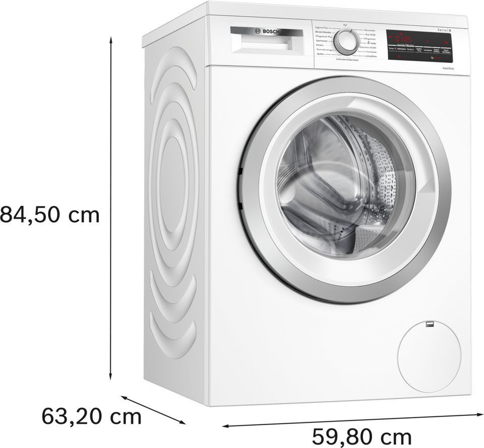BOSCH Waschmaschine Serie 6 WUU28T42, 9 kg, 1400 U/min, Unterbaufähig, Zeiterspa