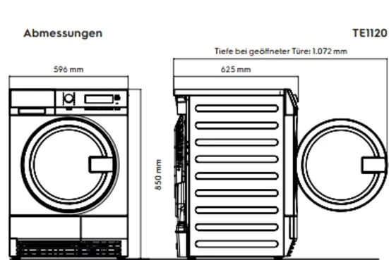 Electrolux Kondenstrockner Electrolux TE1120 8kg Gewerbe-Kondenstrockner, Edelstahl