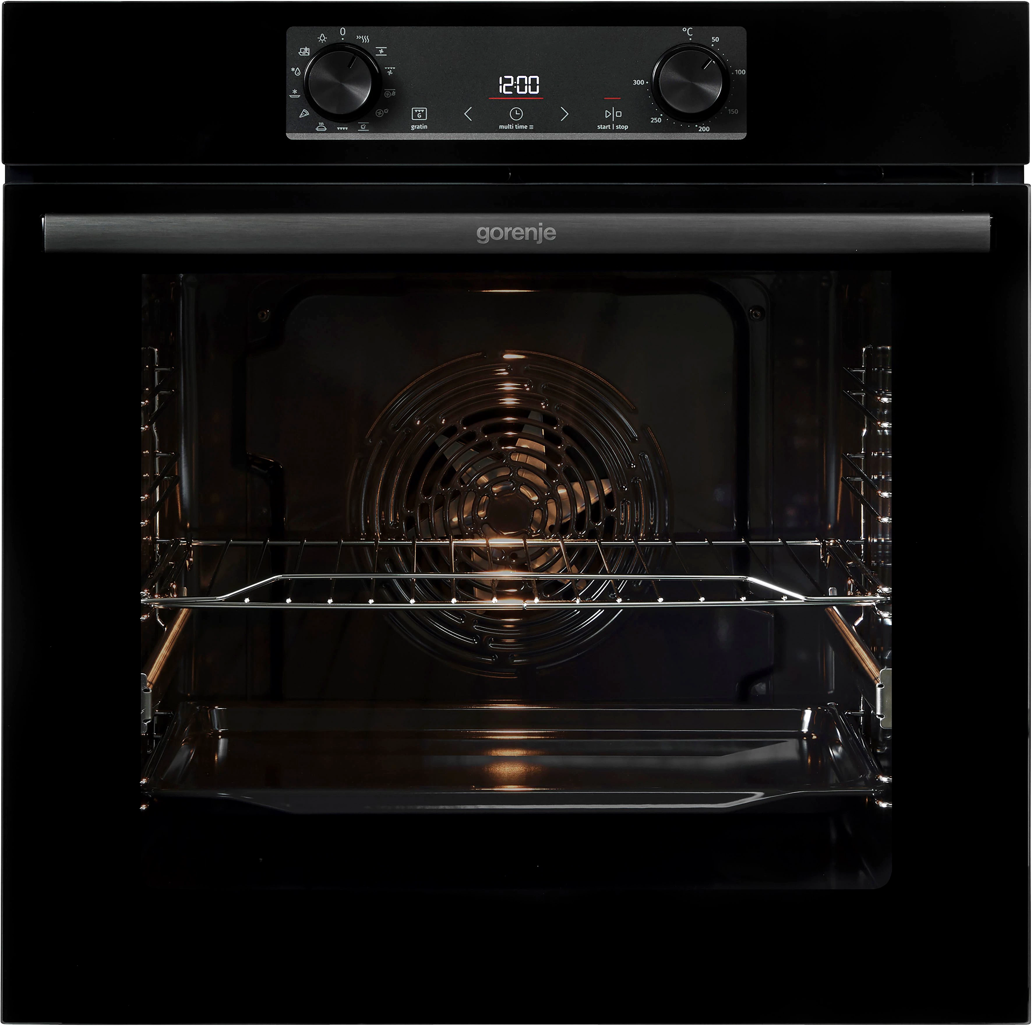 GORENJE Backofen-Set BLACKSET2, mit 1-fach-Teleskopauszug, Aqua Clean, AirFry-Funktion