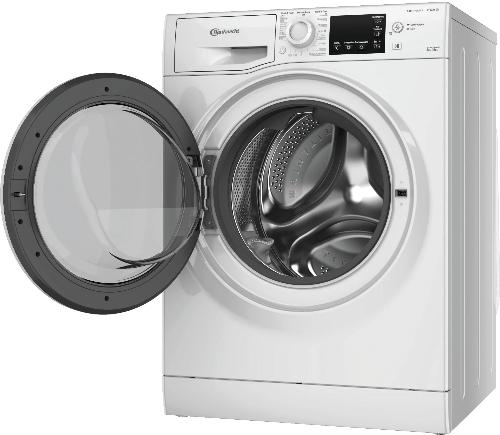 BAUKNECHT Waschtrockner WT SUPER ECO 86 43 N, 8 kg, 6 kg, 1400 U/min