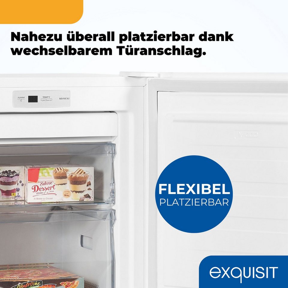 exquisit Gefrierschrank GS5231-NF-H-010E weiss, 143.5 cm hoch, 56 cm breit, XL-L