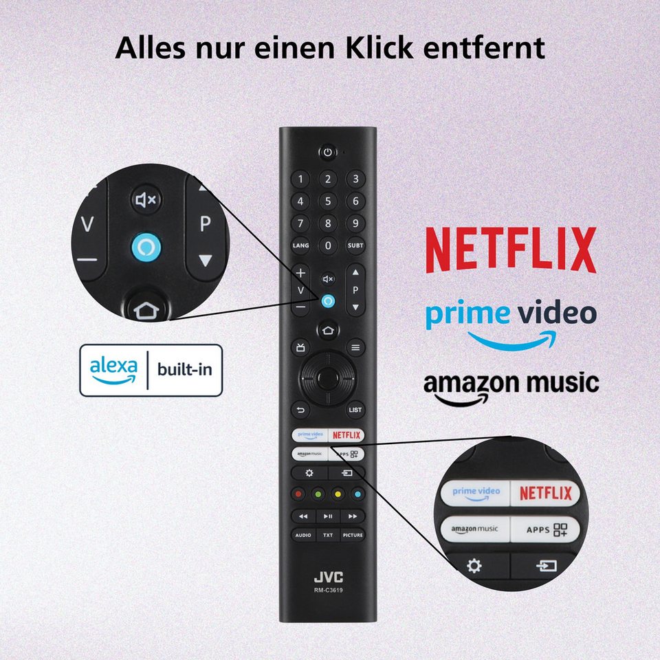 JVC LT-43VRQ3555 QLED-Fernseher (108 cm/43 Zoll, 4K Ultra HD, Fire TV, Fire TV /