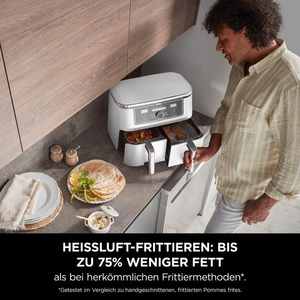 NINJA Heißluftfritteuse Ninja Foodi MAX Dual Zone Heißluftfritteuse AF400EUWH, 2