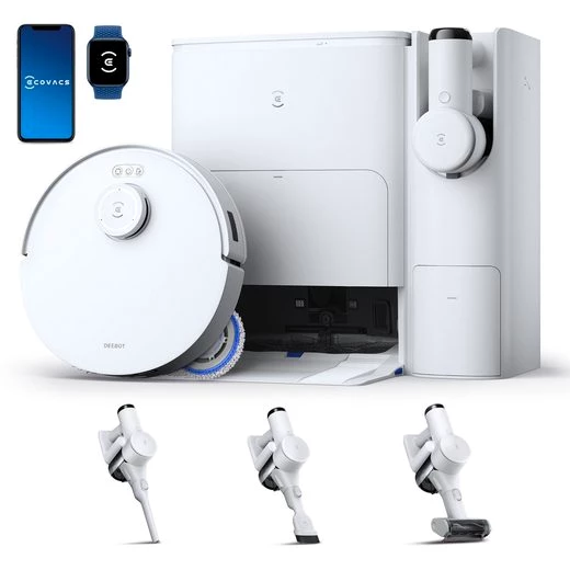 ECOVACS Nass-Trocken-Saugroboter T30S COMBO WHITE, mit 11.000 Pa Saugkraft