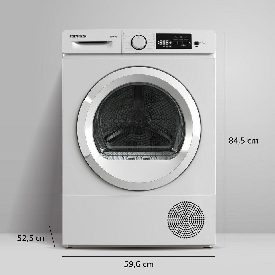 Telefunken Wärmepumpentrockner TWP7EW, 7kg Trockner mit Knitterschutz, Wäschetro