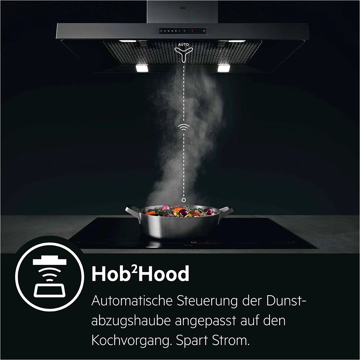 AEG Induktions-Standherd CIB6499APB, mit Teleskopauszug nachrüstbar, Bridge-Funktion
