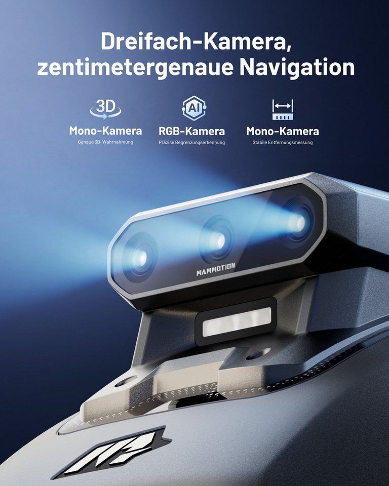 Mammotion Rasenmähroboter YUKA Mini 2 800 Mähroboter ohne Begrenzungskabel, bis