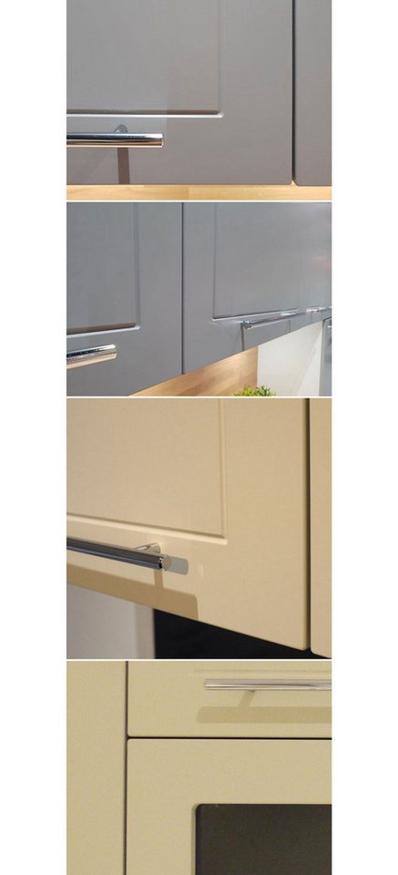 Feldmann-Wohnen Küchenzeile Kvantum, (Kvantum), 250cm grau matt / vanille matt 7