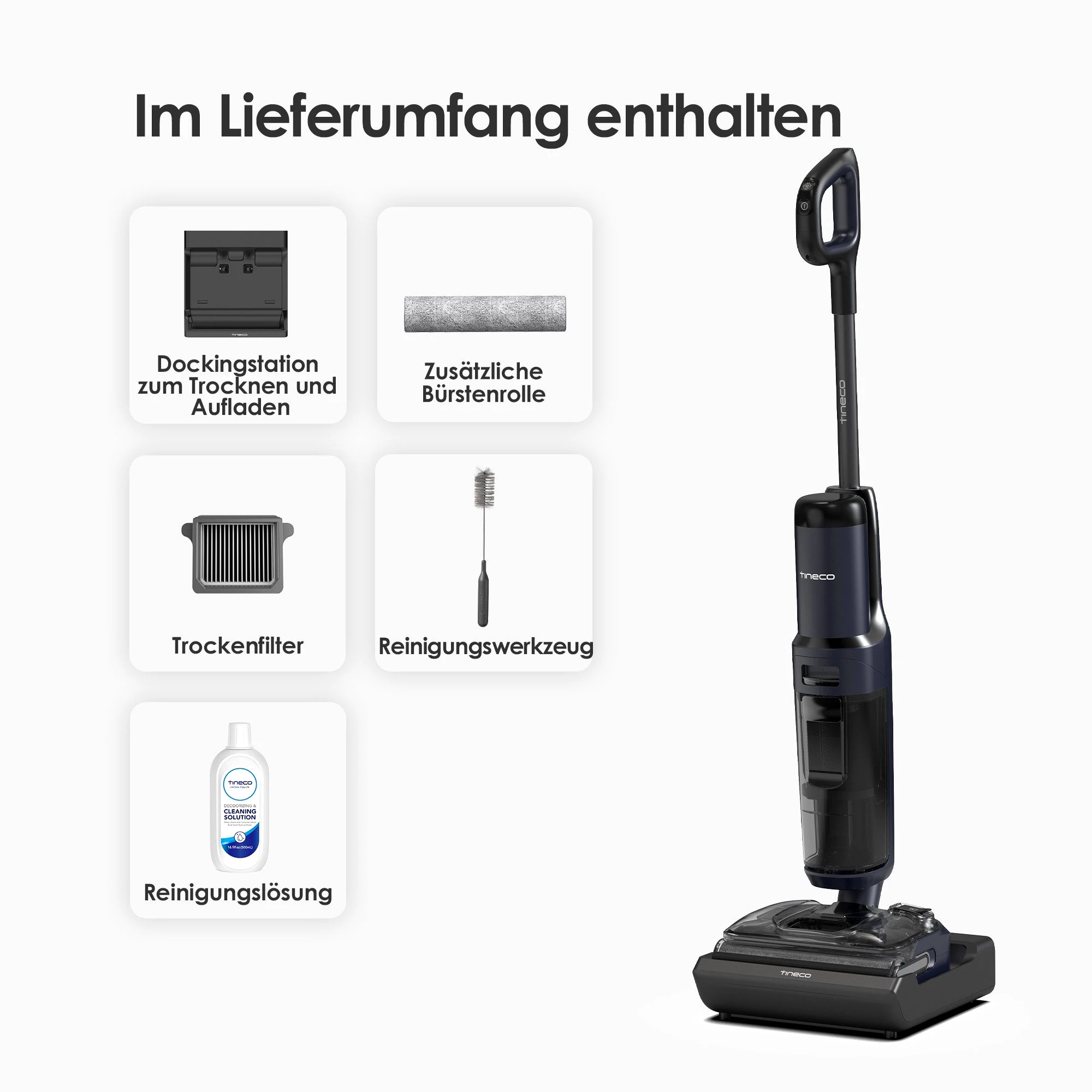 Tineco Nass-Trocken-Sauger Floor One S7 Stretch, 85° Grad Heißluft-Trocknung, 180° Grad Neigung