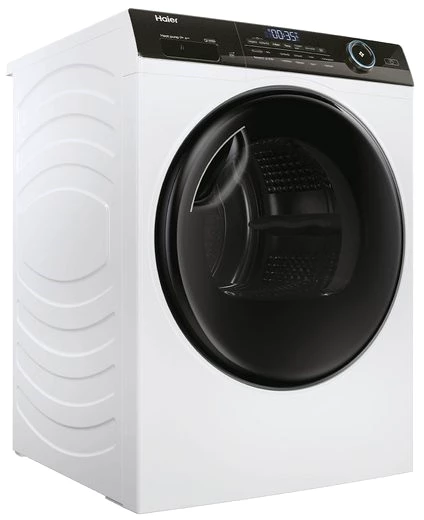 Haier Wärmepumpentrockner weiss HD90-A3TEAM5, 9 kg, Smart hOn App mit künstlicher Intelligenz