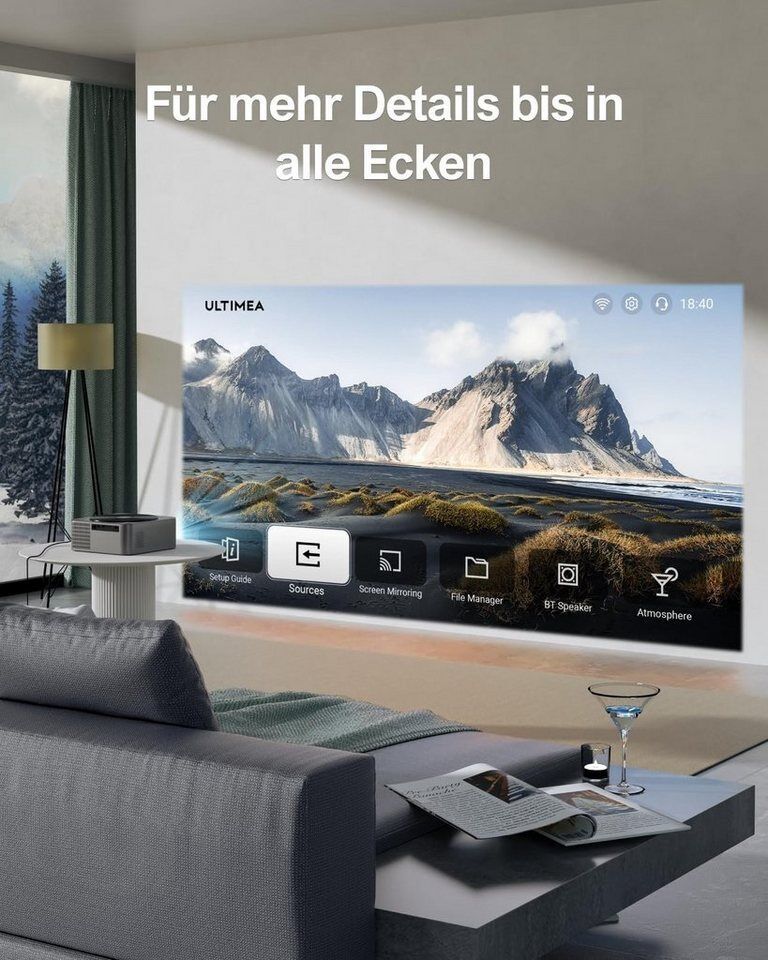 Ultimea Apollo-P40 Beamer Aktualisierte Version mit Hindernisvermeidung Beamer (