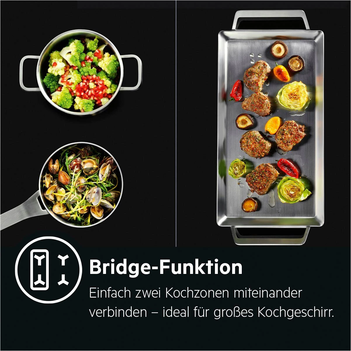 AEG Induktions-Kochfeld IKE64441XB, mit Hob²Hood - Funktion