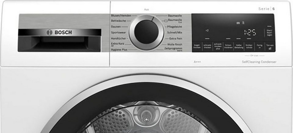 BOSCH Wärmepumpentrockner WQG235D00, Selbstreinigender Kondensator, Halbe Beladu